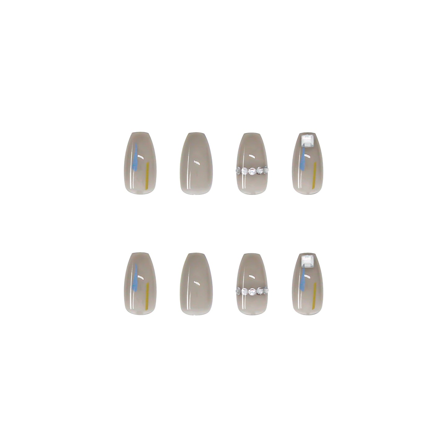 Gray Square Nail Stickers